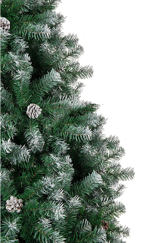 Holiday Home Decor Frosted Oregon Fir with Snow Dusted Pine Cones