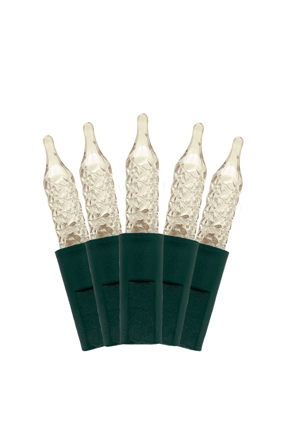 Warm White 70 LED Indoor/Outdoor Crosshatch Pointed Tip Green Cable Christmas String Lights
