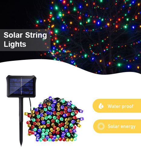 Waterproof 200 LED Solar Powered Outdoor String Light