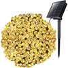 Warm Yellow 100 LED 32ft Solar Powered Outdoor String Light