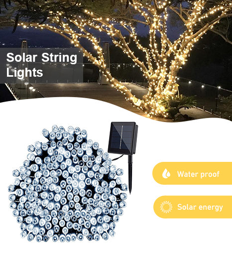 Golden Light 200 LED Solar Powered Outdoor String Light
