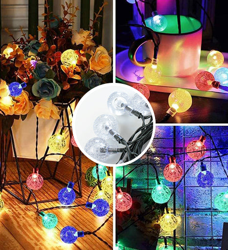 Multicolor and Multispeed Round Bulb String Lights 