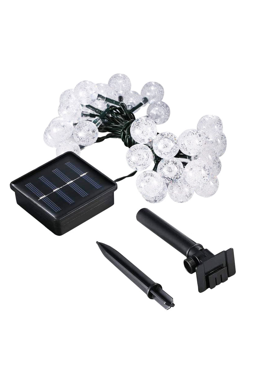Solar and Waterproof Round Bulb String Light Indoor/ Outdoor 