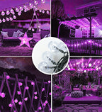 Purple Crystal Globe Lights, Waterproof Solar Patio Outdoor Camping