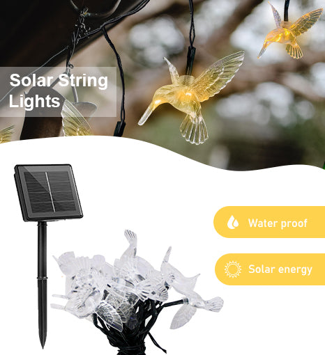 30 LED Solar String Light Dove - Outdoor - Warm White