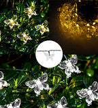 LED Solar String Lights - Butterfly Design- Outdoor - Indoor - Holiday Decoration 
