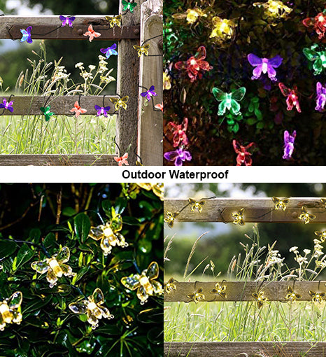 LED Solar String Lights - Butterfly Design- Outdoor decor- Waterproof Lights