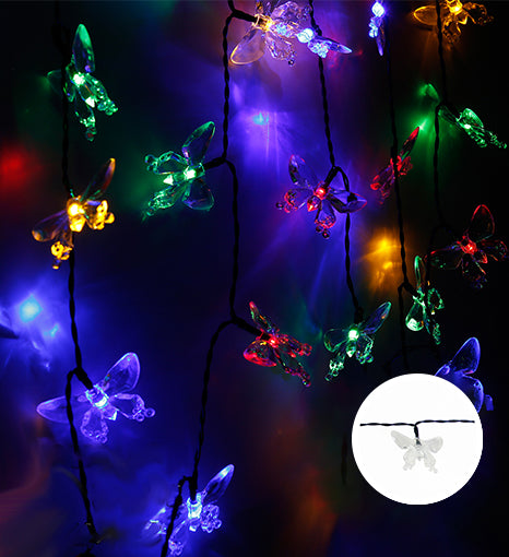 LED Solar String Lights - Butterfly Design - 8 Modes- Holiday Lights