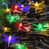 Perfect Holiday Home Decor 30 LED Solar String Light Dragonfly