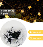 Star Shape-100 LED Solar String Light - Warm White-Water Proof