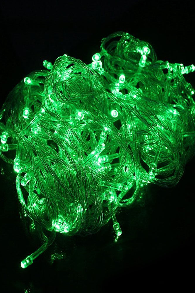 Holiday Green Indoor/Outdoor 200 LED String Lights with Flexible Clear Wire