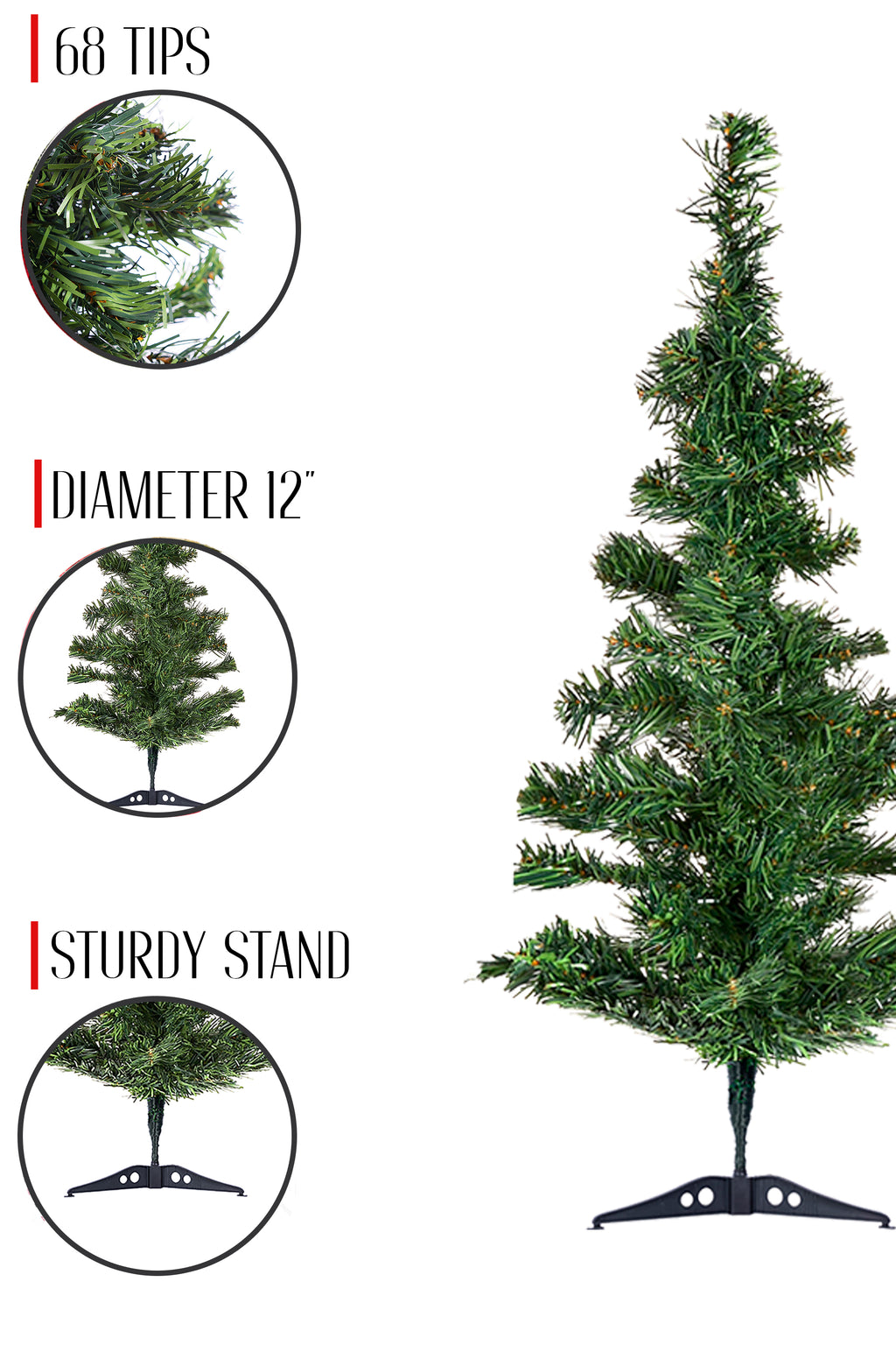 2' Green Tabletop Tree with Stand- Table Decor