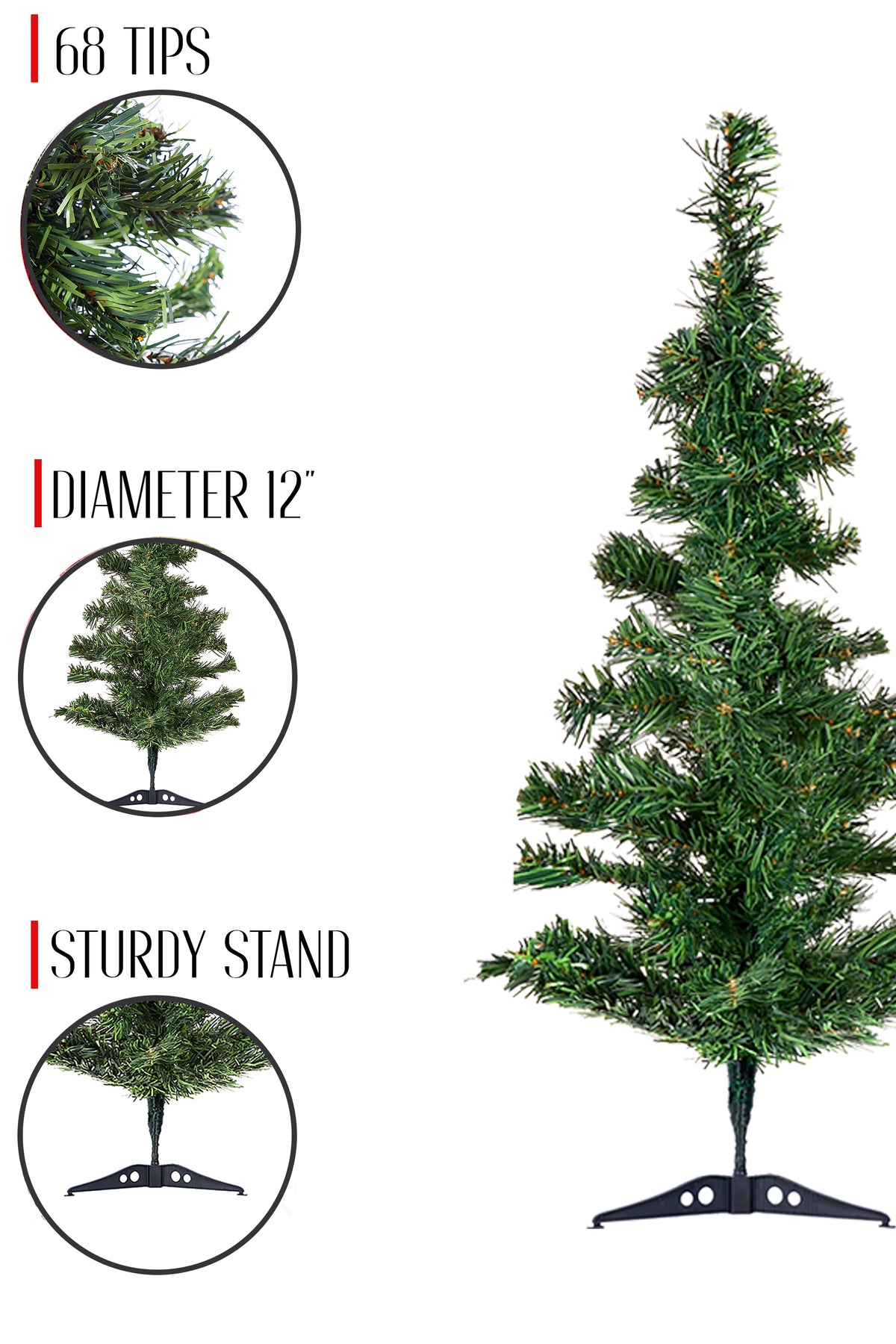2' Green Tabletop Tree with Stand- Table Decor