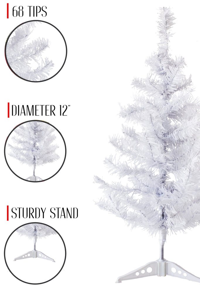 2' White Tabletop Tree with Stand- Home Decor 