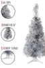 68 Tips 12' Diameter 2' Silver Tabletop Tree with Stand