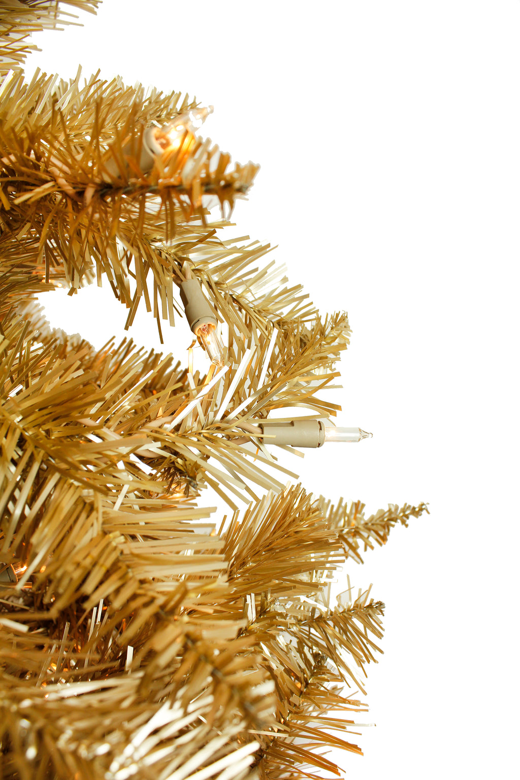Real Christmas Rose Gold Slim Prelit  Tree with Warm White Lights