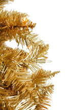 Real Christmas Rose Gold Slim Prelit  Tree with Warm White Lights