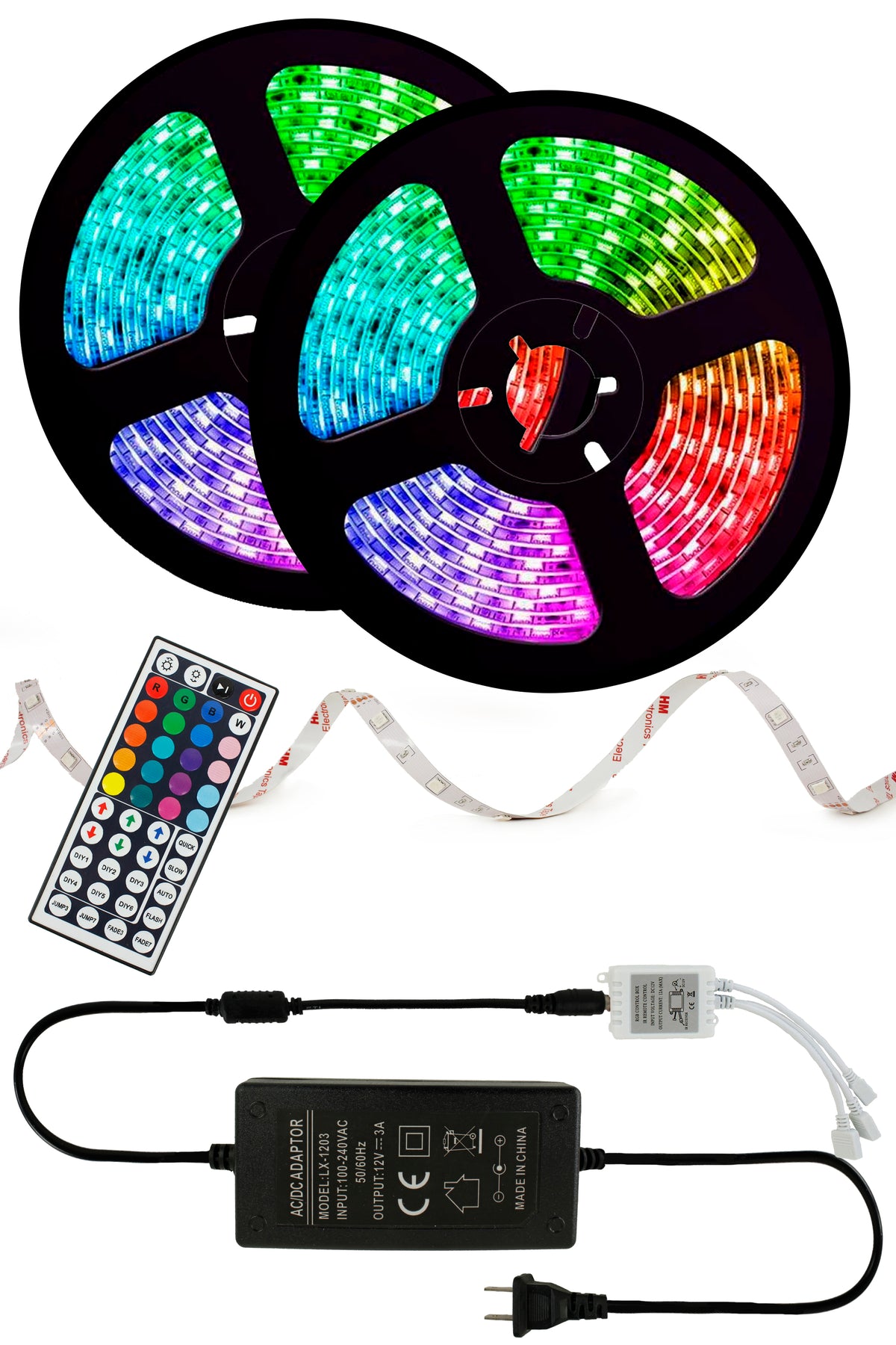 Complete Kit 300 LED 32ft Strip Lights with Remote – Perfect Holiday