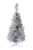 Perfect Holiday Home Decor 2' Silver Tabletop Tree with Stand