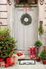 Perfect Holiday 24" Pre-lit Carolina Spruce Wreath with Pine Cones & Red Berry Clusters