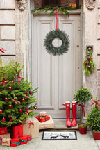 Perfect Holiday Home Decor  24" Carolina Spruce Wreath with Pine Cones & Red Berry Clusters