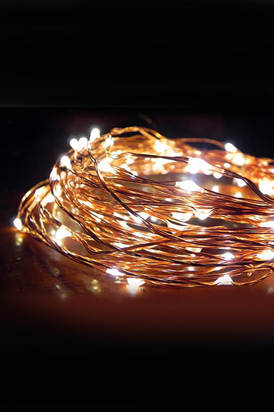 100 LED Natural Copper Fairy Lights - Plug in