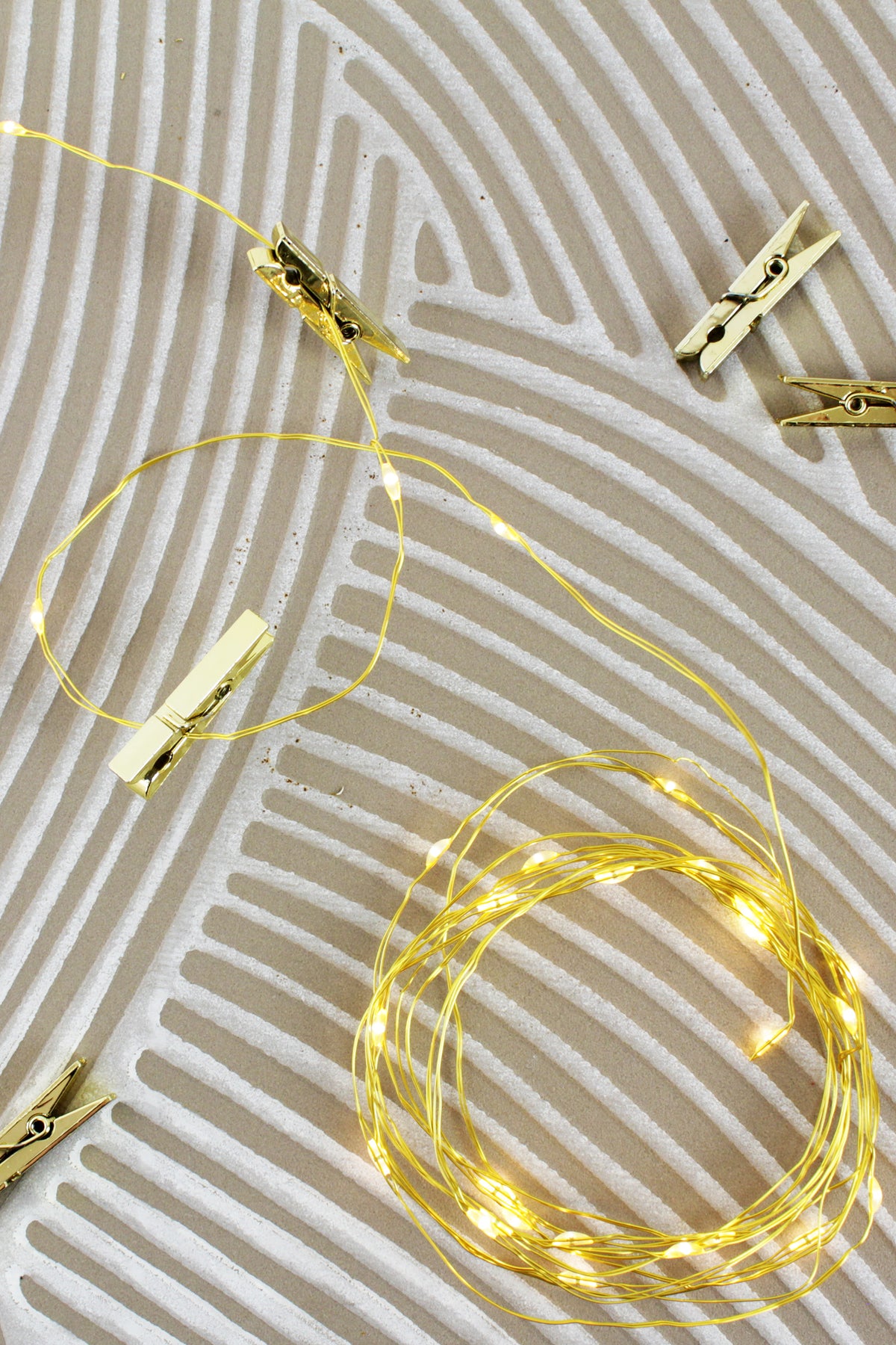 Home Decor 36 LED Gold Photo Clip String Light- Battery Operated