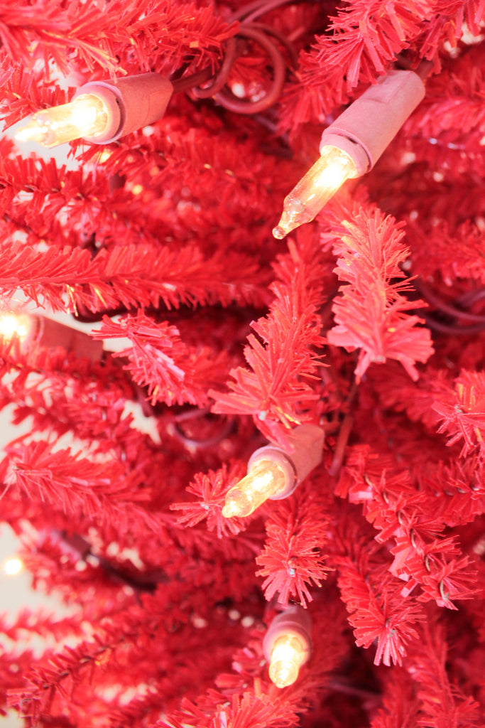 35 Warm Led White Light 2 Feet Tall Red Burlap Base Christmas Tree