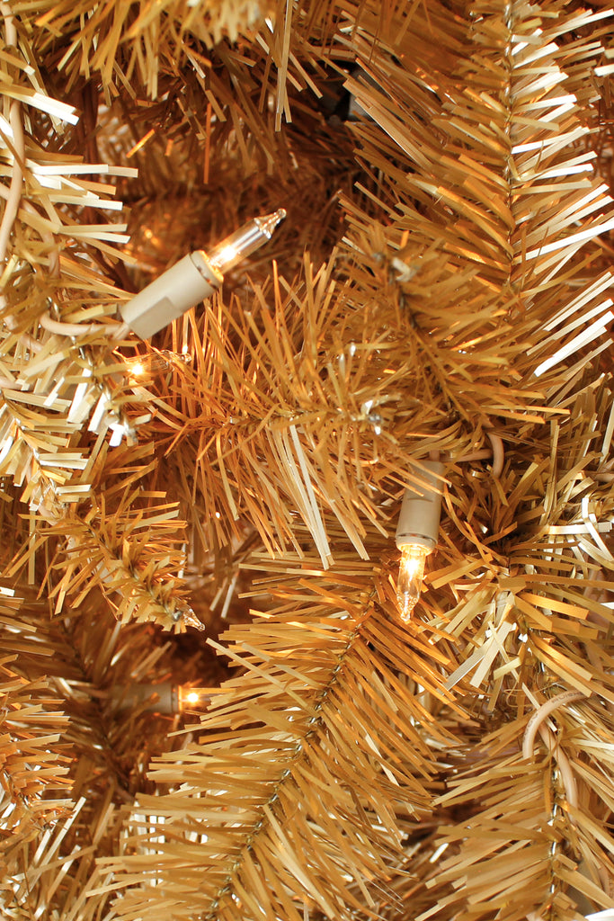 Rose Gold Slim Prelit Christmas Tree with Warm Lights