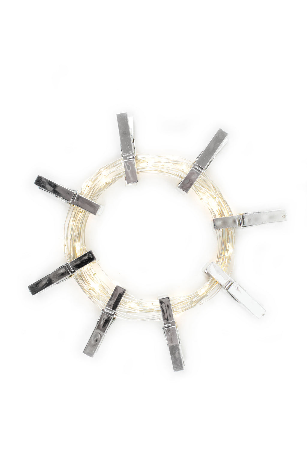 13' Long 36 LED Silver Photo Clip String Light- Battery Operated