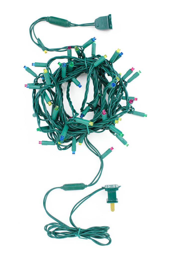Indoor/Outdoor Wide Angle 5MM LED Green Cable Christmas String Lights - Multicolor And MuiltiSpeed