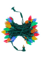 Indoor/Outdoor C6 Classic Bulb Green Cable Christmas String Lights - Multicolor