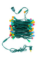 70 LED Indoor/Outdoor G12 Round Bulb Green Cable Holiday String Multicolor Lights 